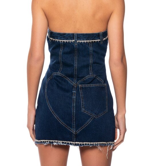 AKIRA 'HOW'S THE VIEW' STRAPLESS DENIM MINI DRESS (SOLD OUT) - NWT - Picture 2 of 9